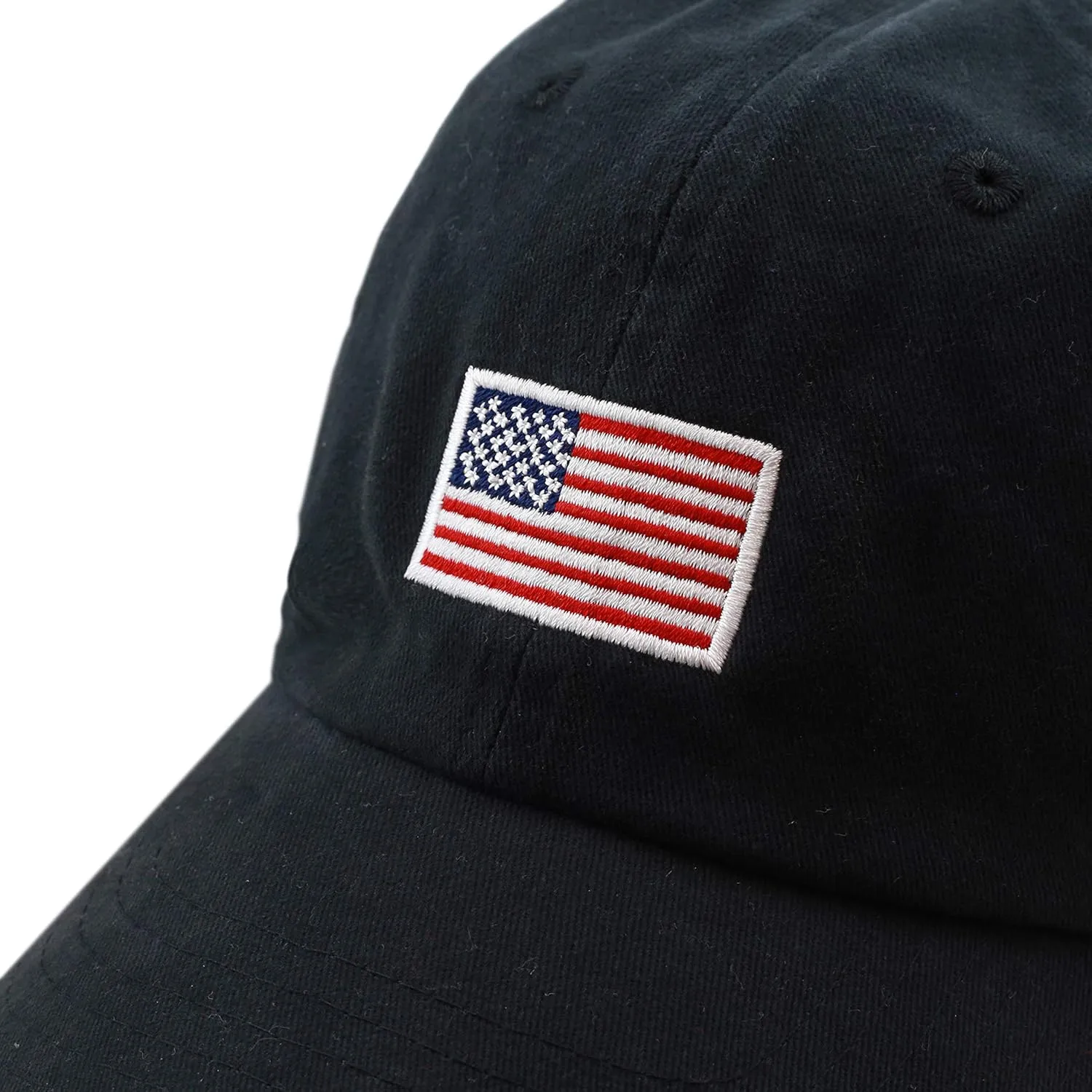USA Flag & Embroidery Premium 100% Cotton Low Profile Adjustable Baseball Dad Cap