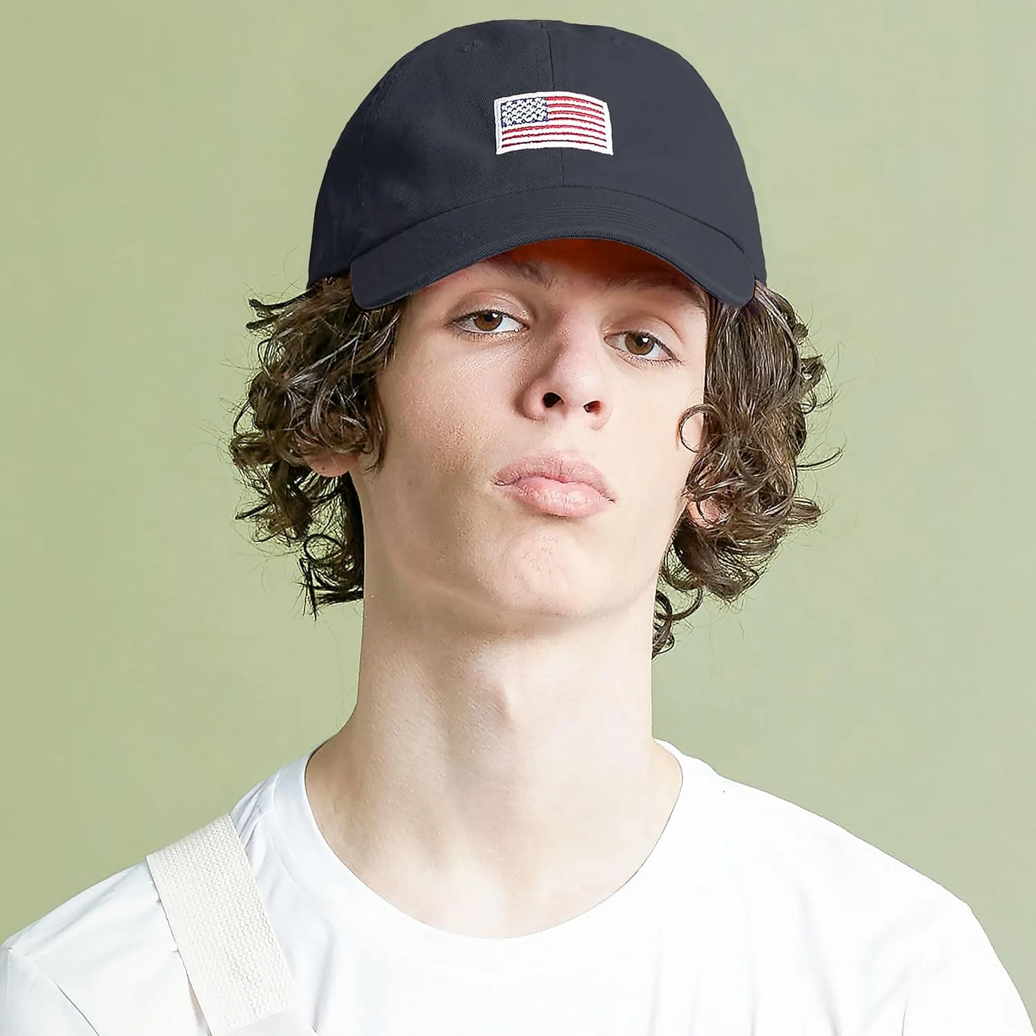 USA Flag & Embroidery Premium 100% Cotton Low Profile Adjustable Baseball Dad Cap