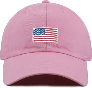 USA Flag & Embroidery Premium 100% Cotton Low Profile Adjustable Baseball Dad Cap