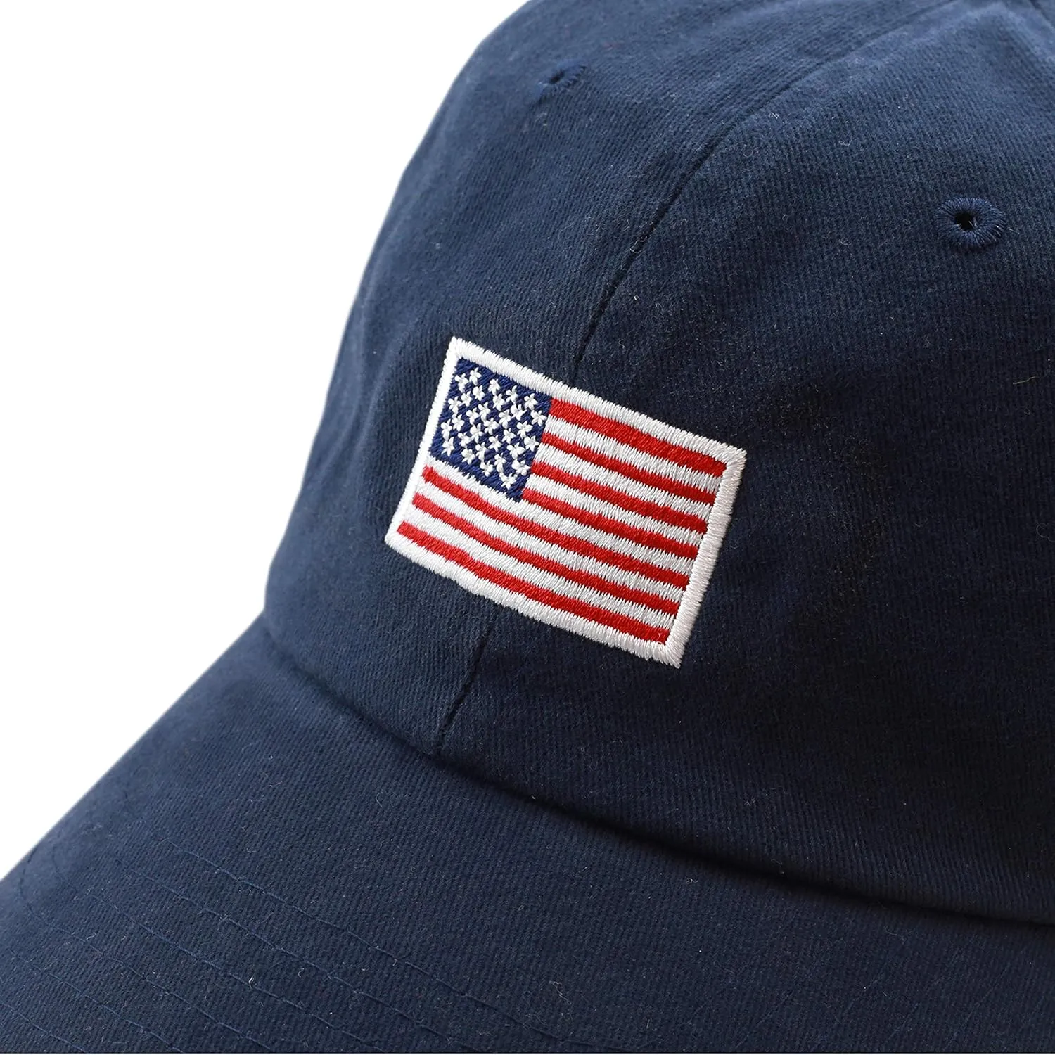 USA Flag & Embroidery Premium 100% Cotton Low Profile Adjustable Baseball Dad Cap