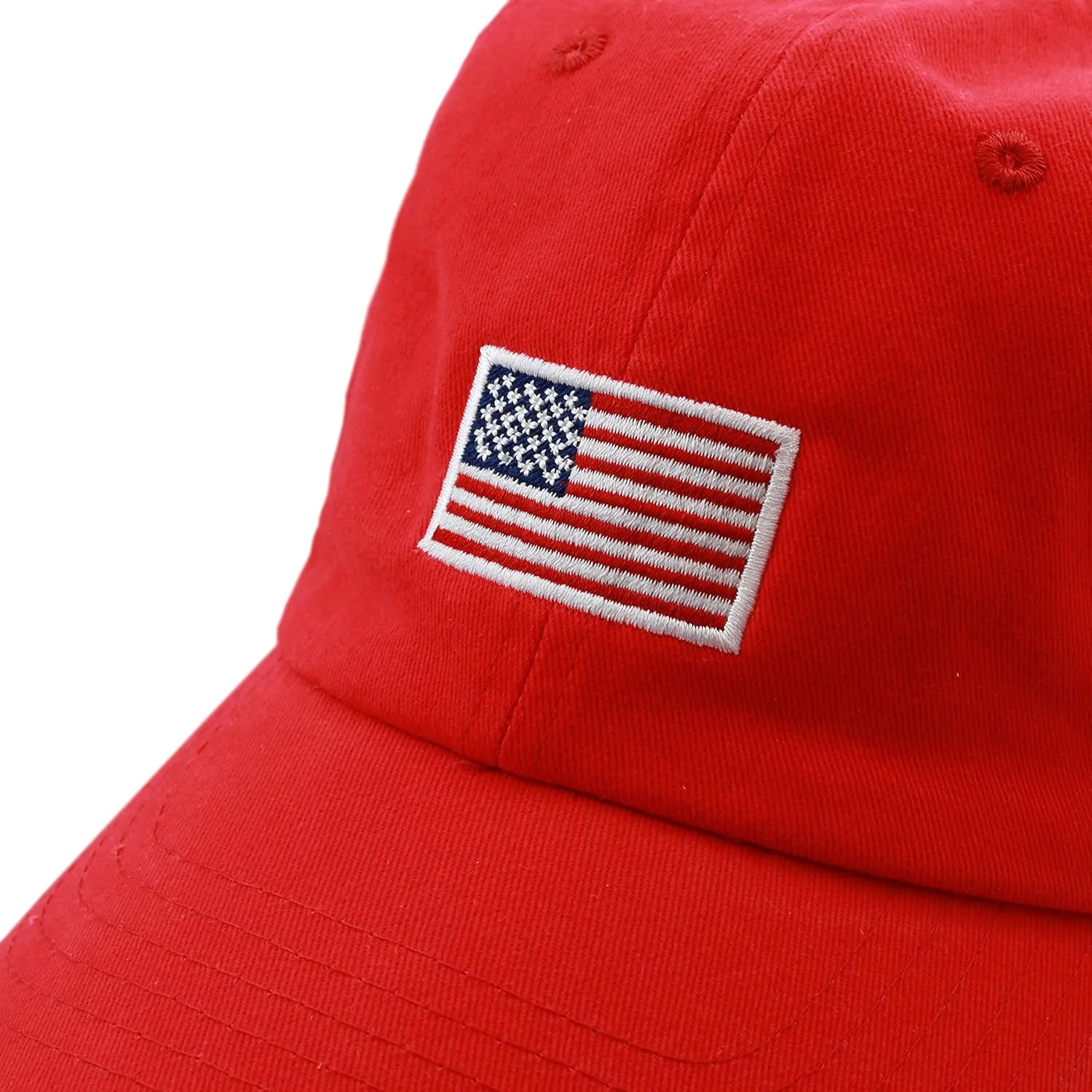 USA Flag & Embroidery Premium 100% Cotton Low Profile Adjustable Baseball Dad Cap