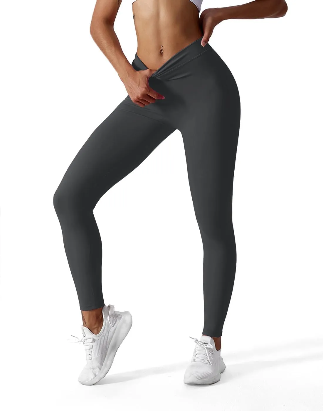V Back Workout Leggings for Women High Waisted Biker Booty Tights Scrunch Butt Lifting Gym Yoga Pants