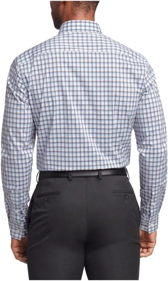 Van Heusen Men's Dress Shirt Regular Fit Ultra Wrinkle Free Flex Collar Stretch Check