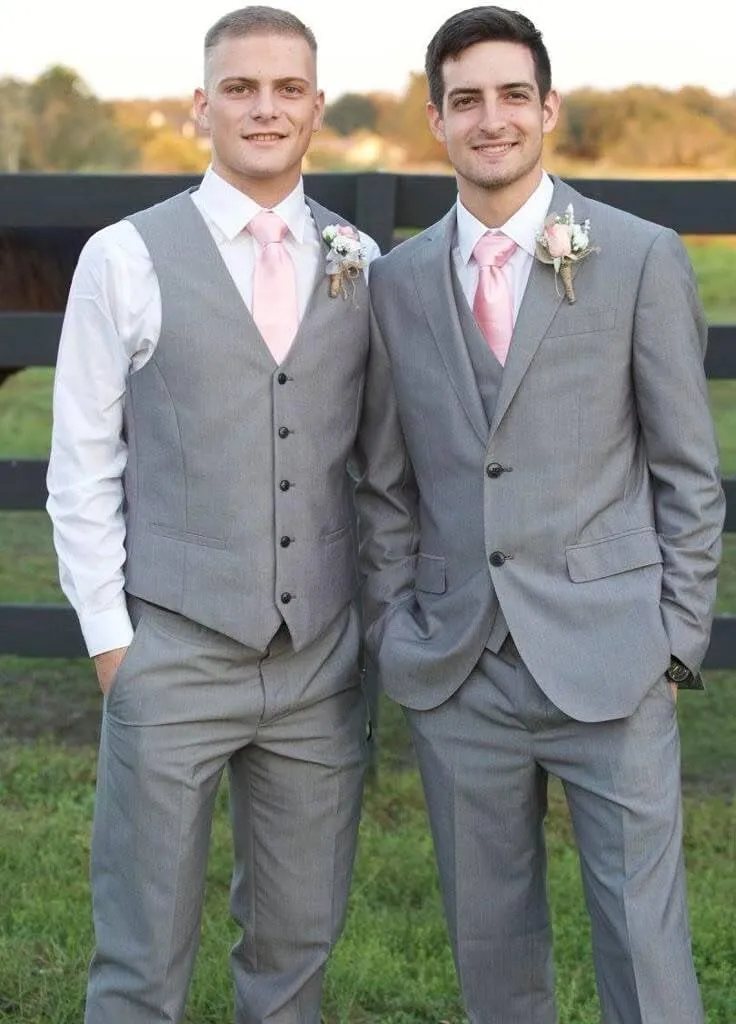 Wangyue Men's Suits 3 Piece Slim Fit Wedding Suits for Men Two Button Jacket Vest Pants Set Prom Dinner