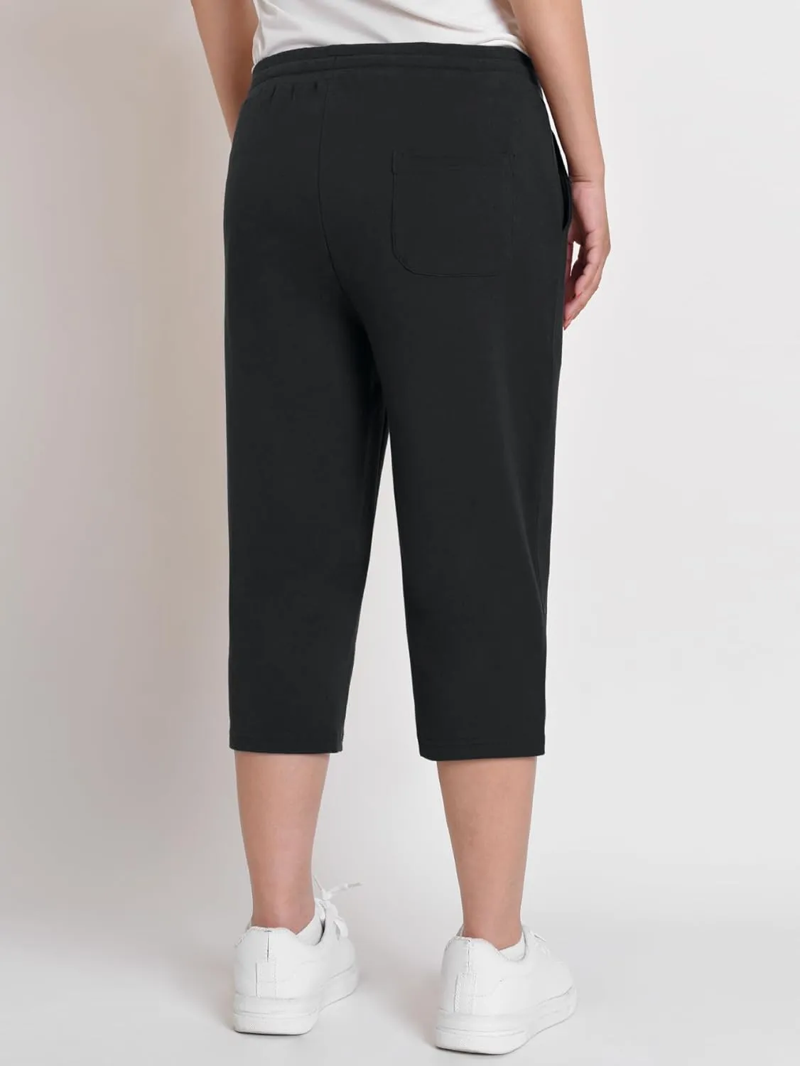 Weintee Women's Petite Cotton Capri Pants with Pockets 2 Pack