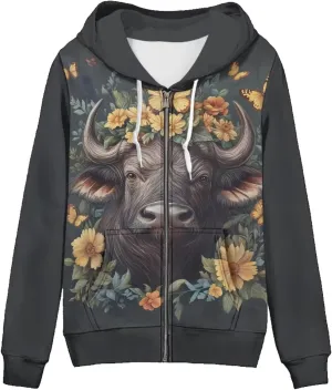 WELLFLYHOM Y2k Hoodie Women Zip Up Sweatshirt Long Sleeve Shirt Hooded Cardigan