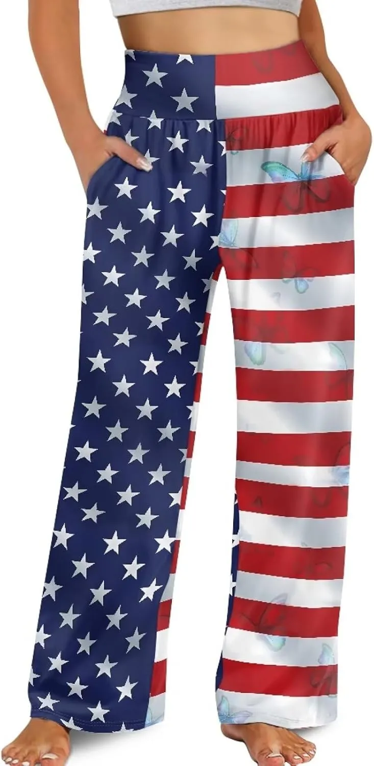 Wide Leg Trouser Pants for Women Plus Size Yoga Pants High Waist Casual Lounge Pant