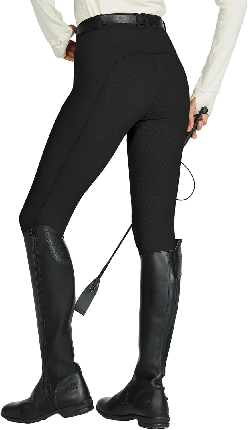 Willit Women's Horse Riding Pants Full Seat Silicone Equestrian Breeches Horseback Schooling Tights Zipper Pockets