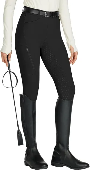 Willit Women's Horse Riding Pants Full Seat Silicone Equestrian Breeches Horseback Schooling Tights Zipper Pockets