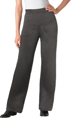 Woman Within Plus Size Wide Leg Ponte Knit Pant