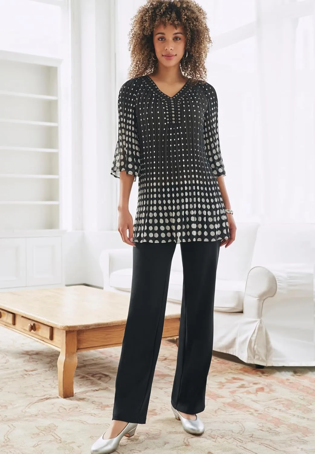 Woman Within Plus Size Wide Leg Ponte Knit Pant