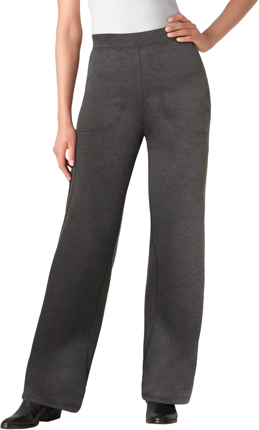 Woman Within Plus Size Wide Leg Ponte Knit Pant