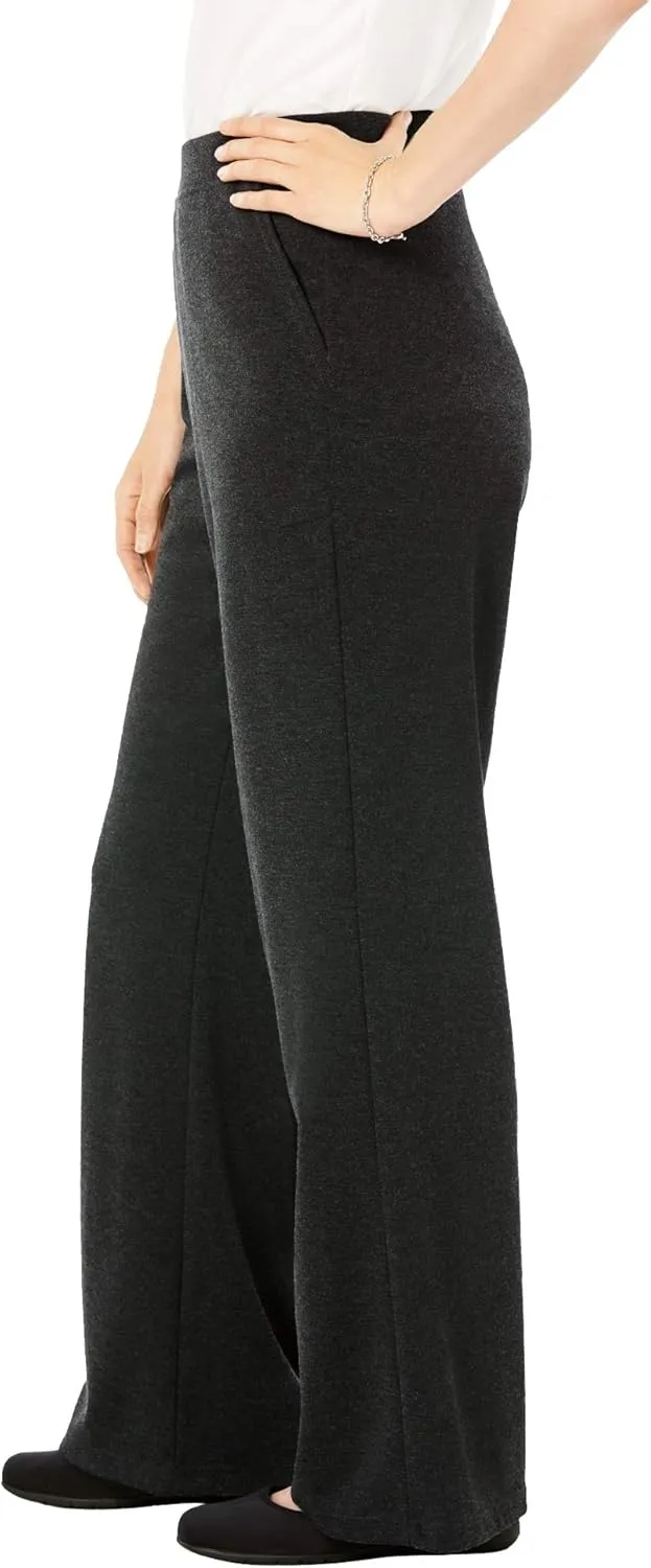 Woman Within Plus Size Wide Leg Ponte Knit Pant