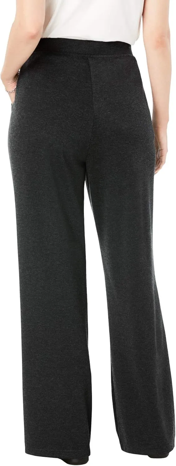 Woman Within Plus Size Wide Leg Ponte Knit Pant