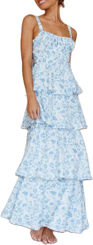 Women Boho Floral Maxi Dress Spaghetti Strap Deep V Neck Lace Sheer Backless Long Ruffle Flowy Dresses Sundress
