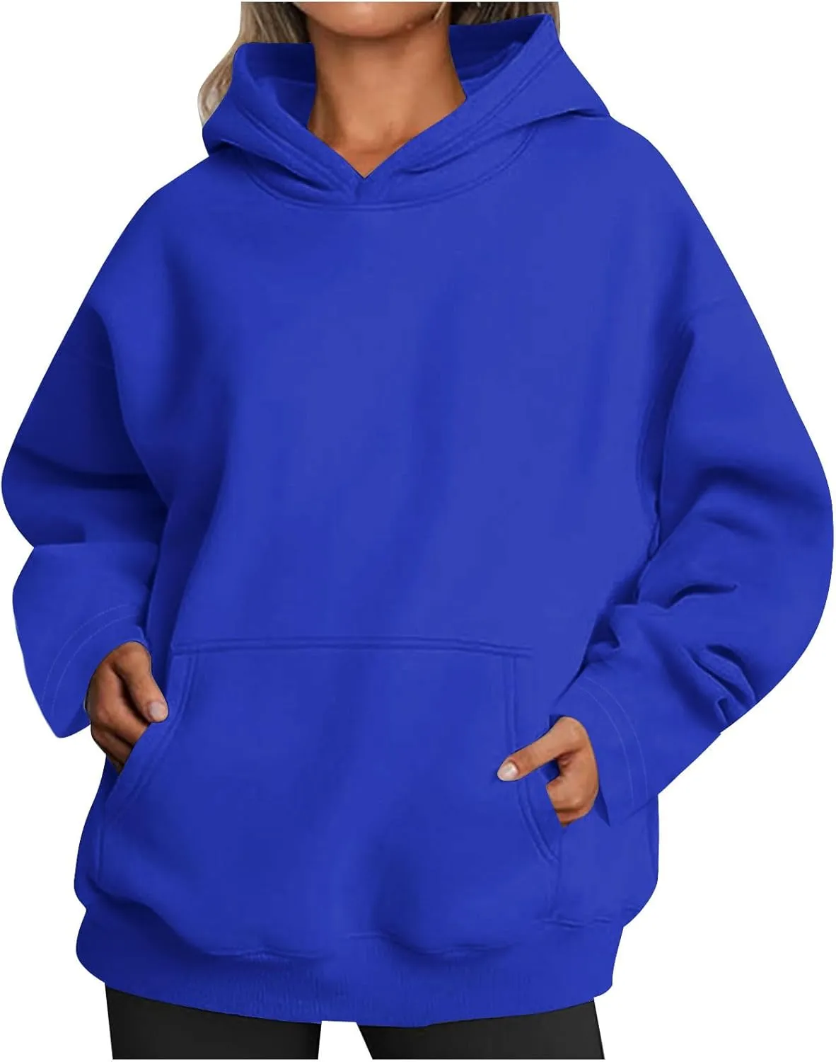 Women Hoodies Oversized Sweatshirts Pullover Fleece Sweater Long Sleeve With Pockets Casual Winter Fall Y2k Clothes