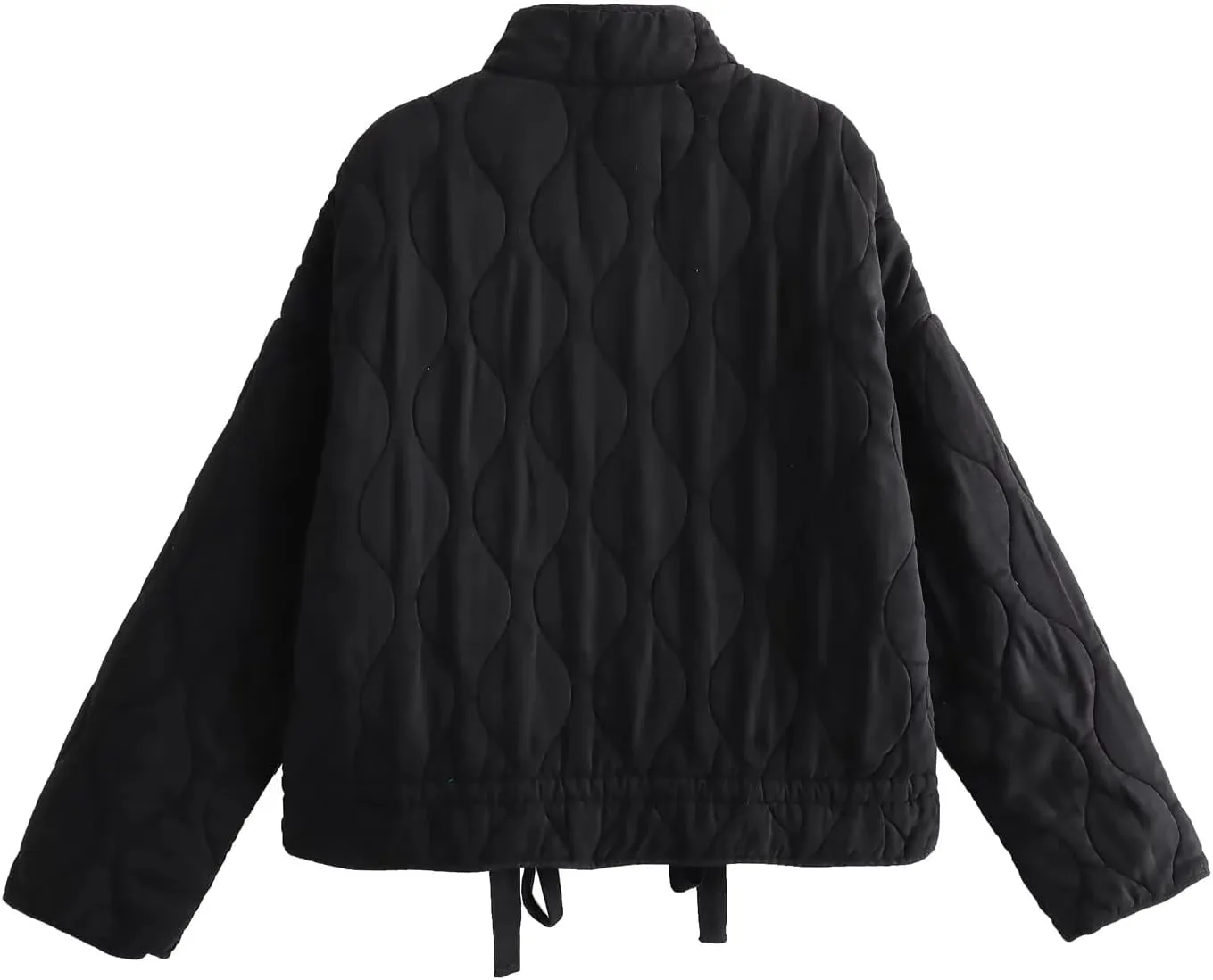 Women Oversize Parkas Winter Long Sleeve Big Pockets Loose Quilted Padded Jacket Female Crop Top Cotton Coat