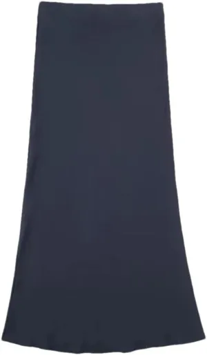 Women's High - Waist A - Line Satin Midi Long Skirt Elegant Slim with Elastic Waist for Casual Wear