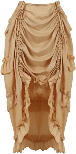 Women's Irregular Pleated Long Skirt Women's High Waisted Solid Color Party Dress