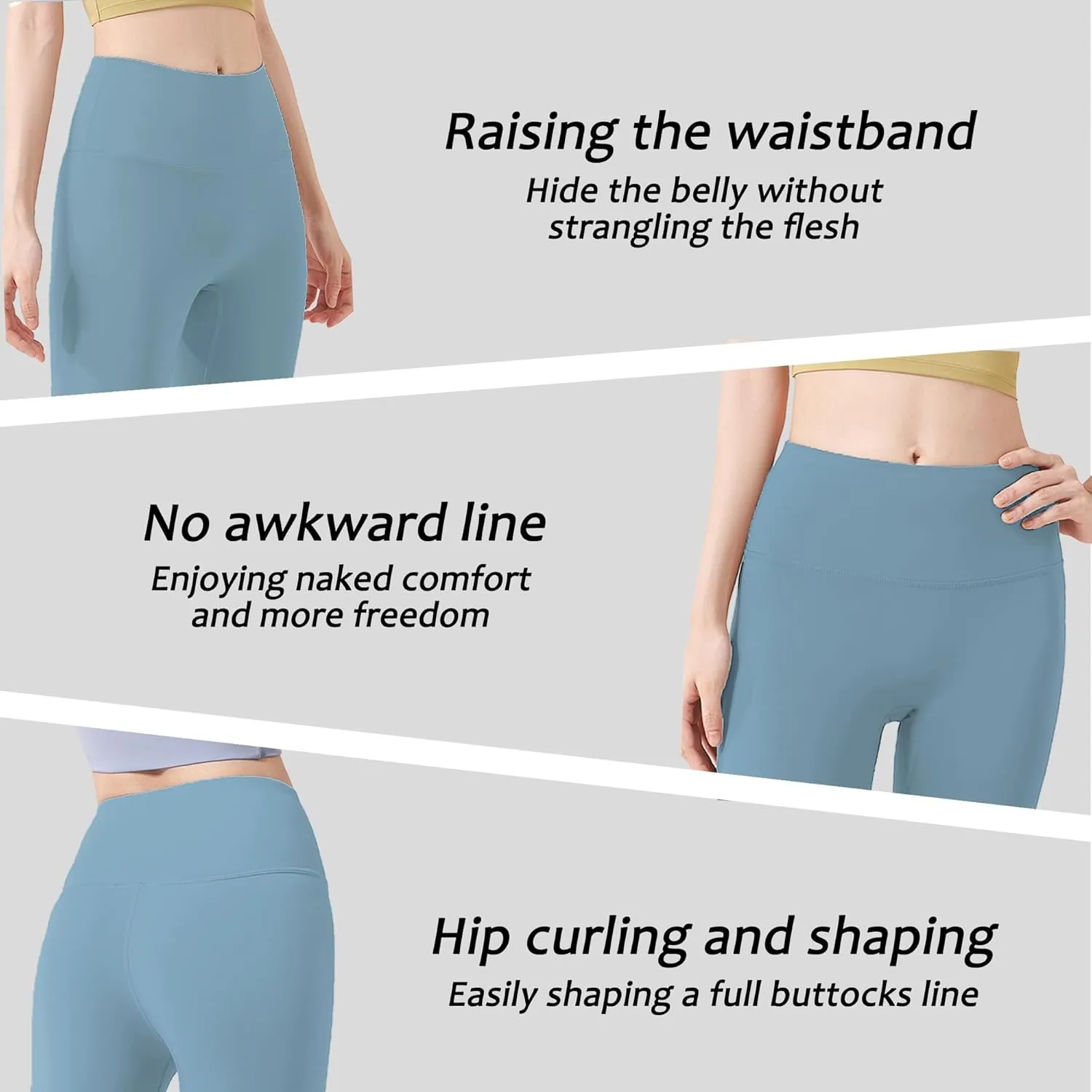 Women's Leggings High Waist Yoga Pants No See Through Workout Gym Capris, Tummy Control Sports Training Pant for Women