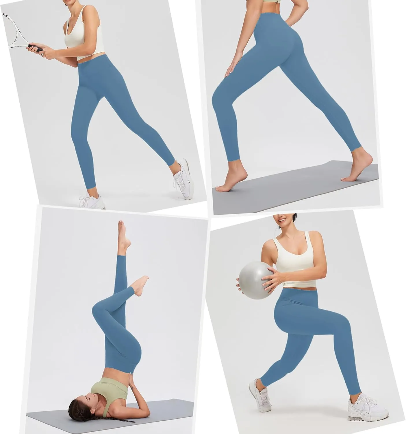 Women's Leggings High Waist Yoga Pants No See Through Workout Gym Capris, Tummy Control Sports Training Pant for Women