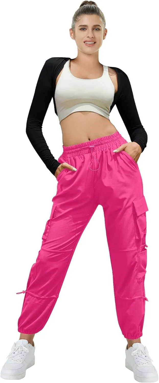 Women's Lightweight Cargo Pants Quick Dry Joggers with 6 Pockets Elastic Waist and Water-Resistant Hiking Pants