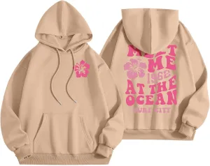 Women's Oversize Y2K Hoodies Teen Girls Cute Graphic Preppy Sweatshirts Trendy Long Sleeve Fall Hooded Sportswear