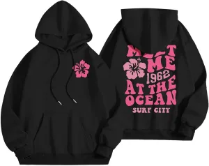 Women's Oversize Y2K Hoodies Teen Girls Cute Graphic Preppy Sweatshirts Trendy Long Sleeve Fall Hooded Sportswear