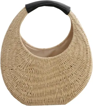 Womens Straw Hobo Bag Cute Crescent Shoulder Handbag Purse 2025 Travel Vacation Handwoven Summer Beach Bag
