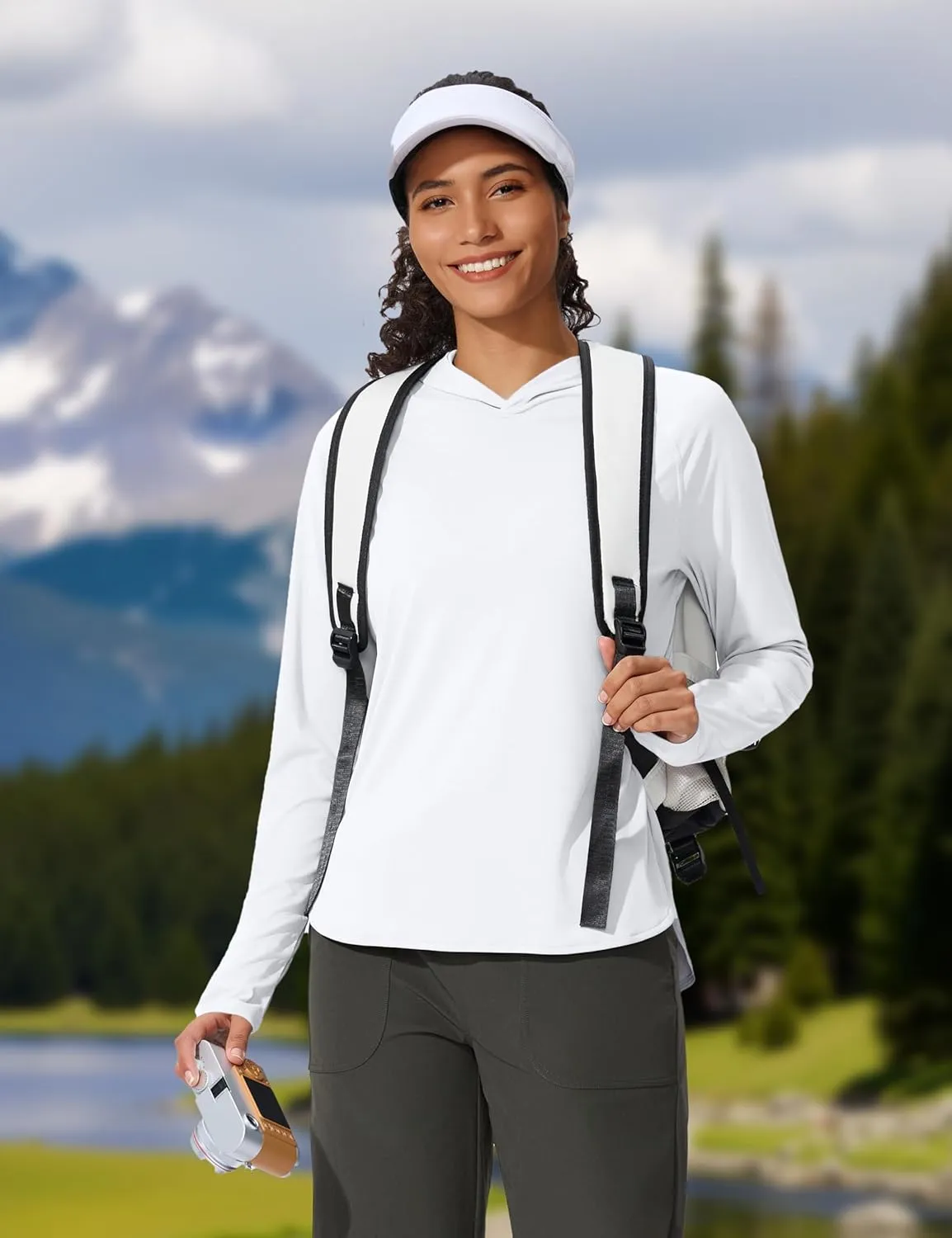 Women's UPF 50  Sun Shirt SPF Long Sleeve Lightweight Hoodie UV Protection Clothing Hiking Fishing Outdoor