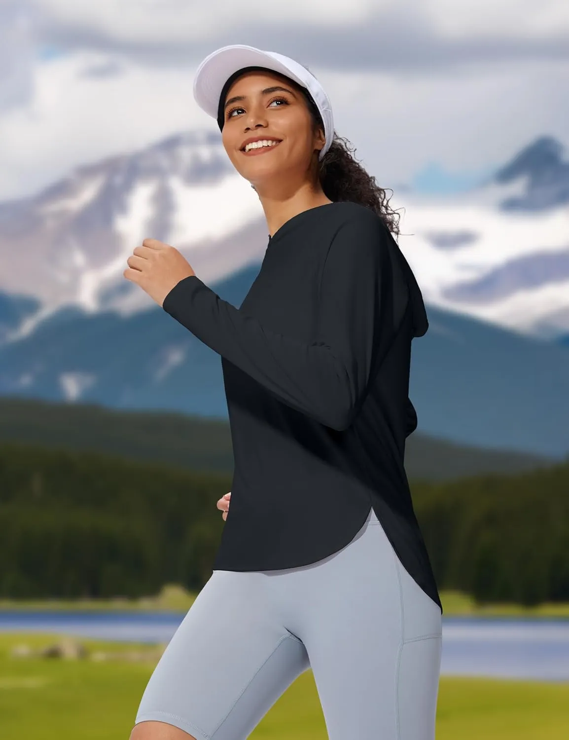 Women's UPF 50  Sun Shirt SPF Long Sleeve Lightweight Hoodie UV Protection Clothing Hiking Fishing Outdoor