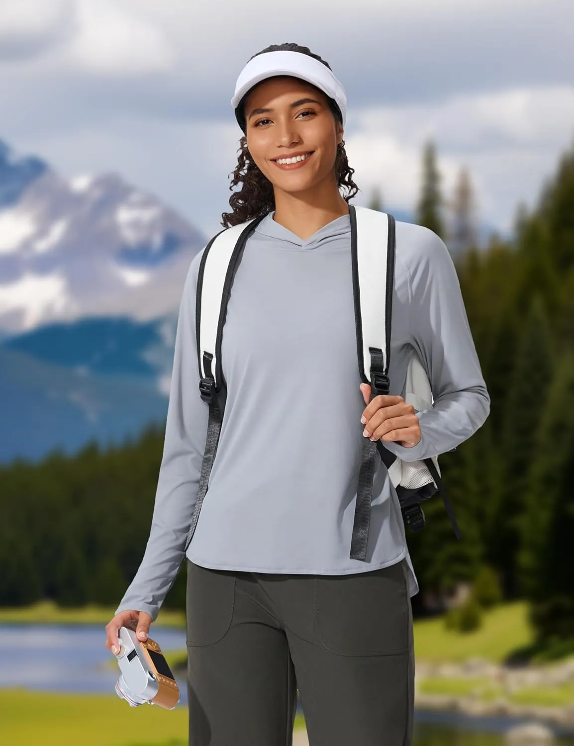 Women's UPF 50  Sun Shirt SPF Long Sleeve Lightweight Hoodie UV Protection Clothing Hiking Fishing Outdoor
