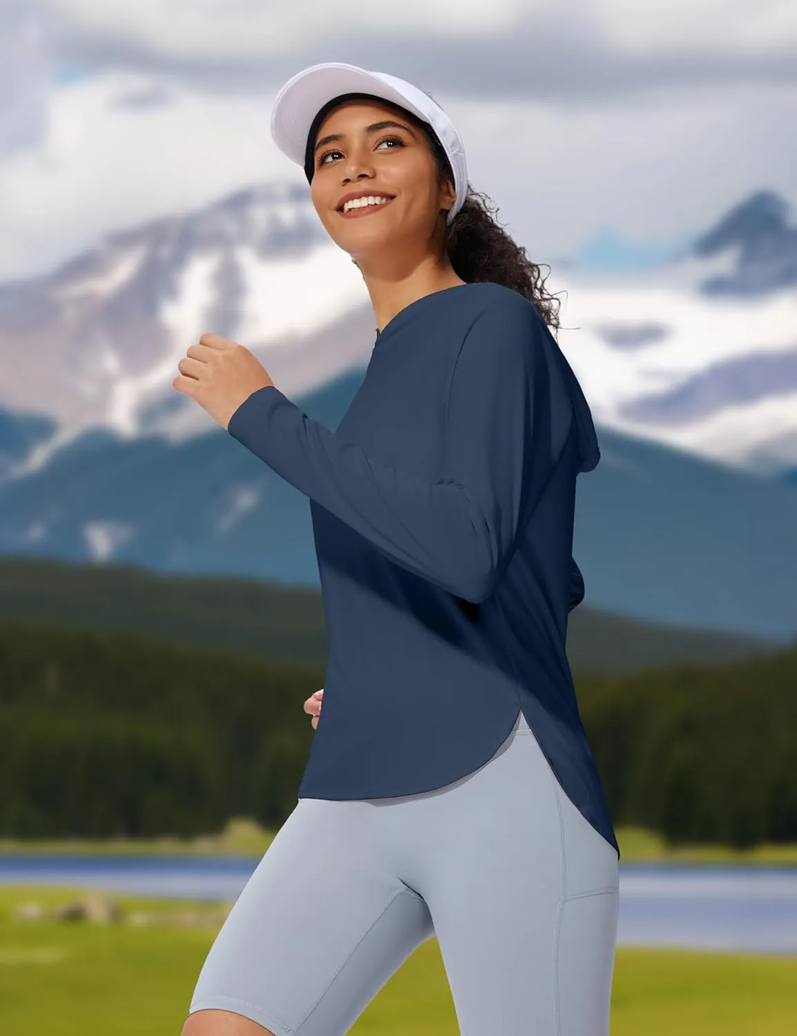 Women's UPF 50  Sun Shirt SPF Long Sleeve Lightweight Hoodie UV Protection Clothing Hiking Fishing Outdoor