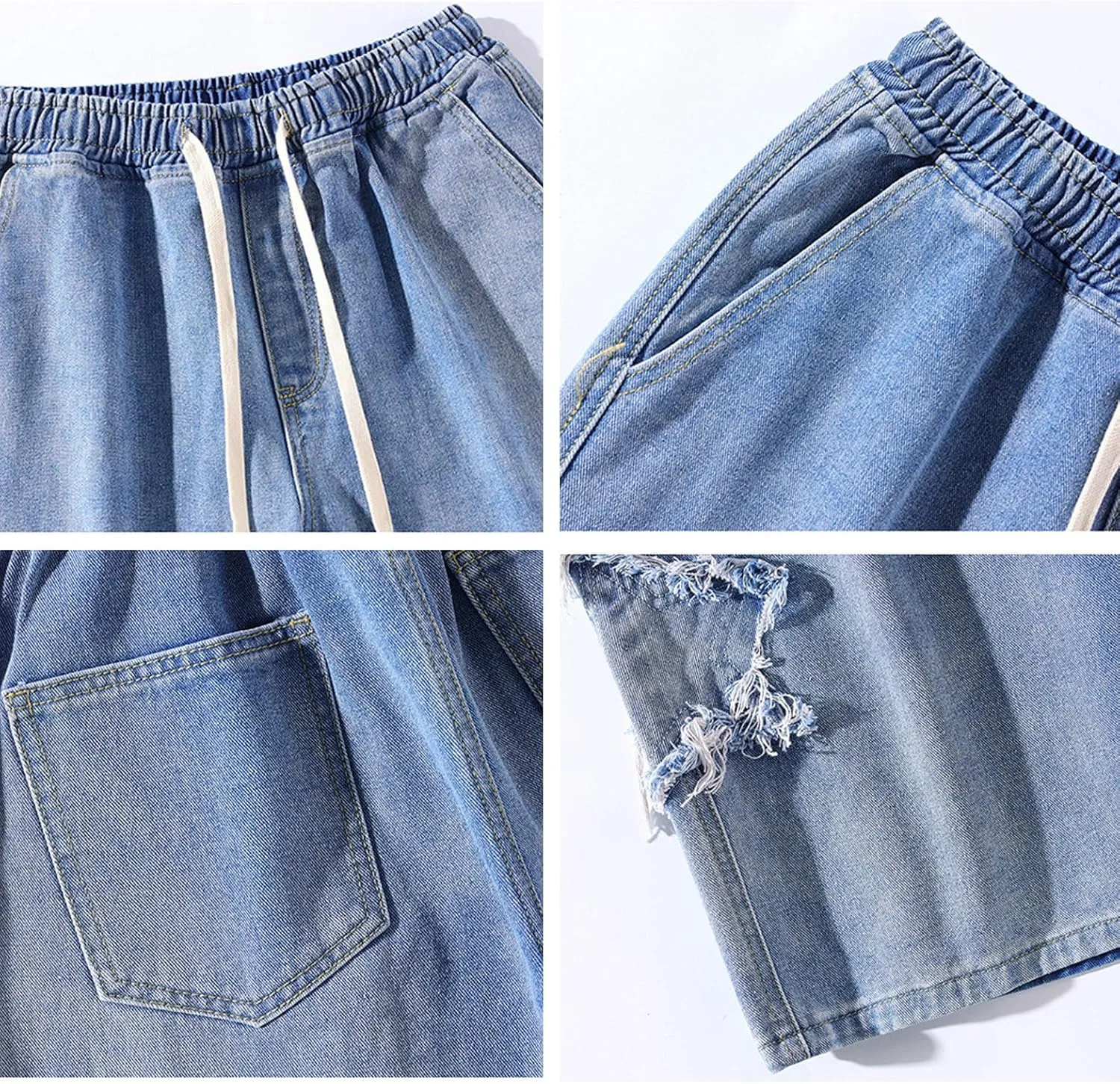 Women's Y2K Star Pants Elastic Waist Drawstring Casual Sporty Baggy Shorts with Pockets