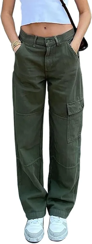 Xineicy Women's Baggy Boyfriend Jeans High Waist Distressed Denim Pants Wide Leg Straight Trousers Streetwear Pants