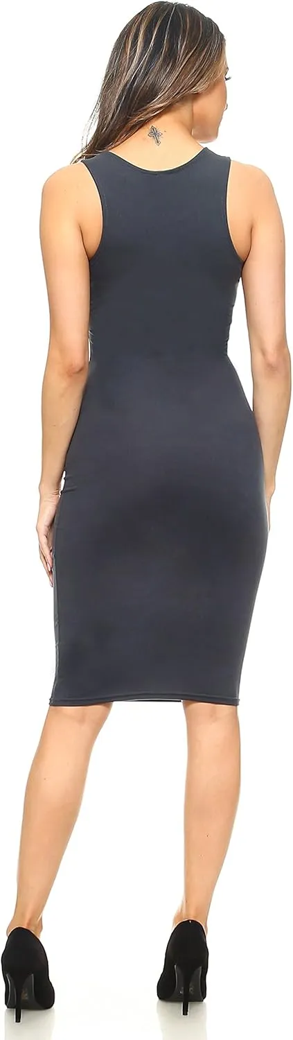 YELETE Women's Bodycon Midi Tank Dress