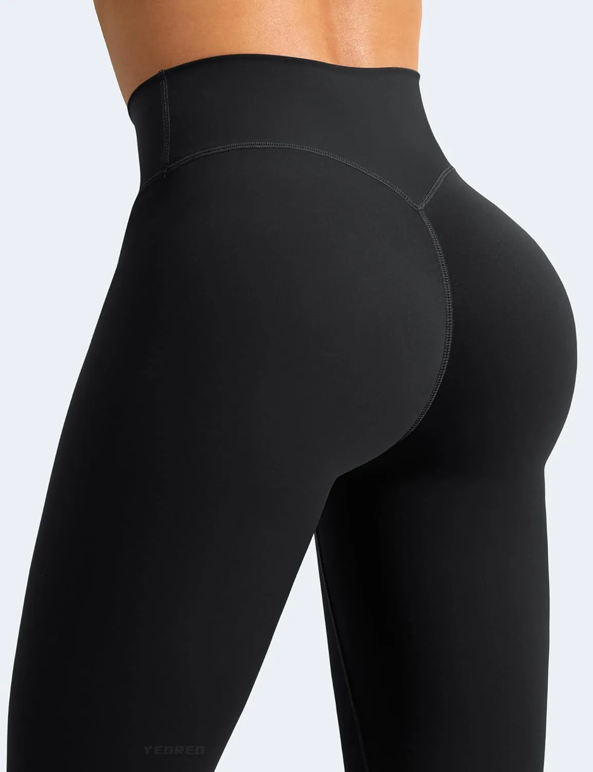 YEOREO Leggings for Women Hidden Scrunch High Waisted Yoga Pants V Cross Tummy Control Craze Compression Workout