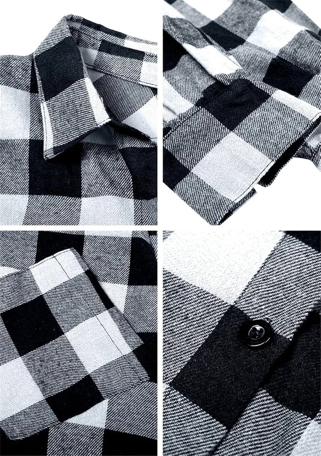 YMING Womens Plaid Checkered Dress Casual Asymmetrical Hem Shirt Midi Dress with Pockets