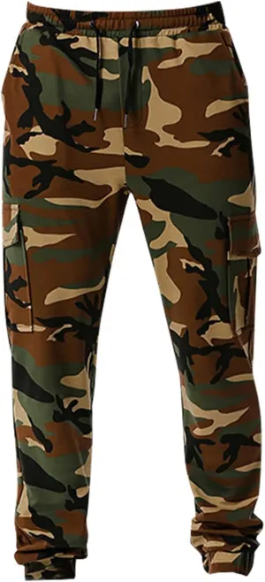 Ymosrh Men's Stretch Athletic Joggers - Solid Color Cargo Pants Sweatpants Trousers Casual Long Pants