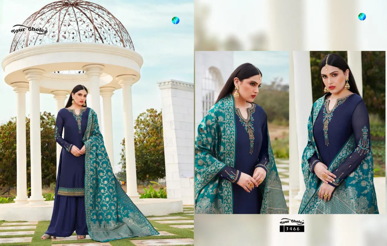 Your Choice Banarasi Vol 5 Satin Georgette Stylish Wear Salwar Kameez