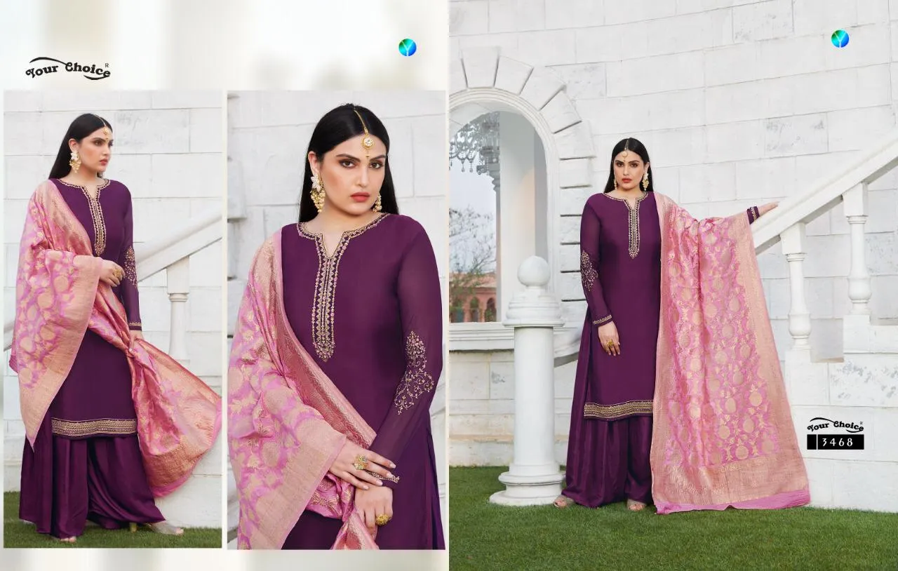 Your Choice Banarasi Vol 5 Satin Georgette Stylish Wear Salwar Kameez