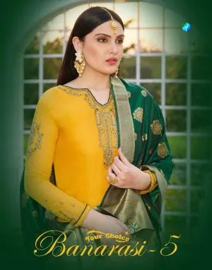 Your Choice Banarasi Vol 5 Satin Georgette Stylish Wear Salwar Kameez