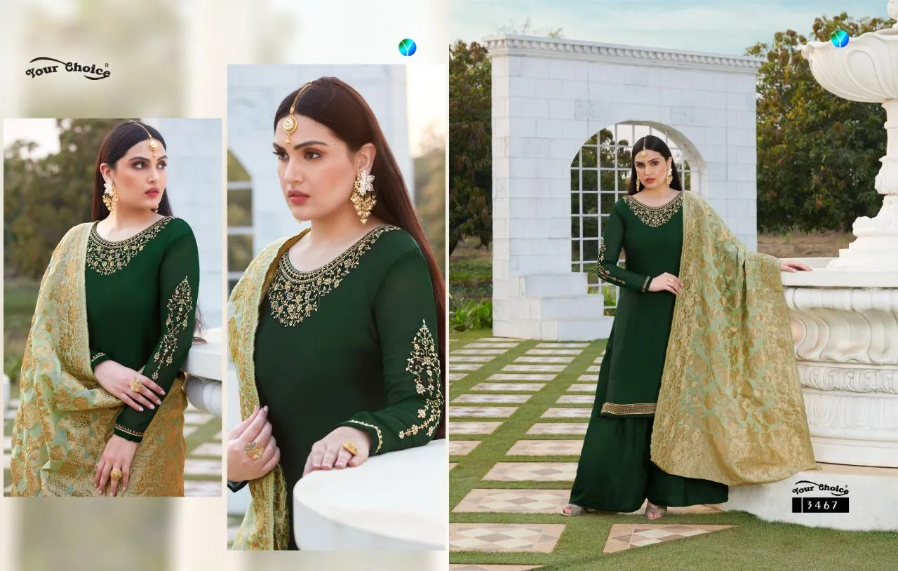 Your Choice Banarasi Vol 5 Satin Georgette Stylish Wear Salwar Kameez