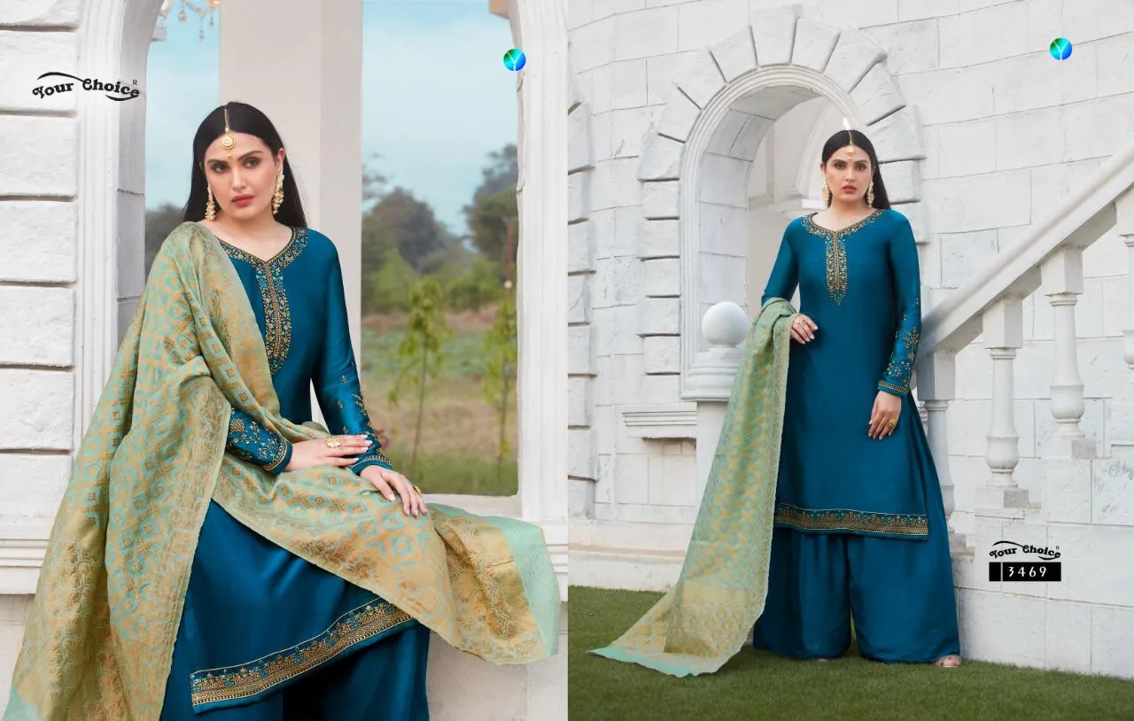 Your Choice Banarasi Vol 5 Satin Georgette Stylish Wear Salwar Kameez