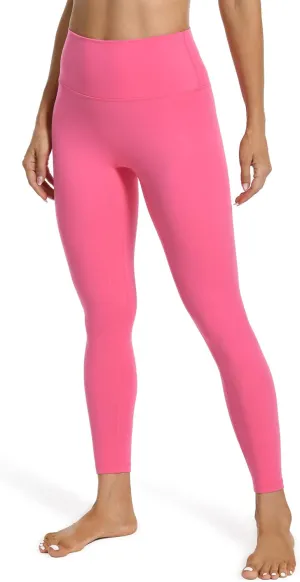 YUNOGA Women's High Waist Workout Leggings, No Front Seam Tummy Control Yoga Tight Pants 25"