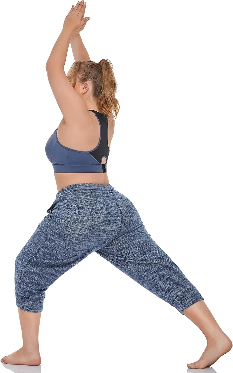 ZERDOCEAN Women's Plus Size Active Casual Yoga Lounge Indoor Capris Athletic Walking Pajama Pants with Pockets