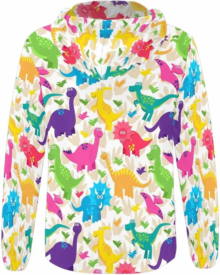 Zip Up Hoodie Women Cute Cartoon Dinosaurs Womens Drawstring Hoodies Long Sleeve Oversized Sweatshirts Jacket