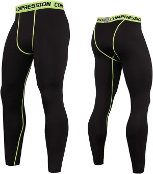 ZYXTIM Men's Compression Pants, Quick Dry Gym Workout Sports Running Tights Slim Fit Yoga Leggings with Pocket/Non-Pocket