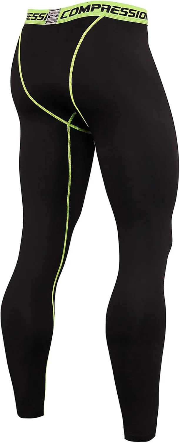 ZYXTIM Men's Compression Pants, Quick Dry Gym Workout Sports Running Tights Slim Fit Yoga Leggings with Pocket/Non-Pocket
